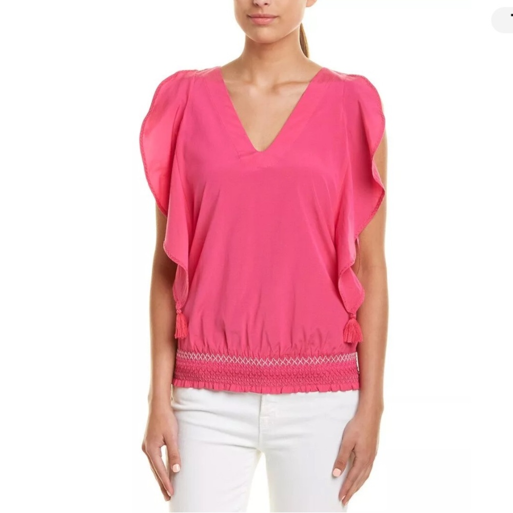 Pink V-Neck Women's Top